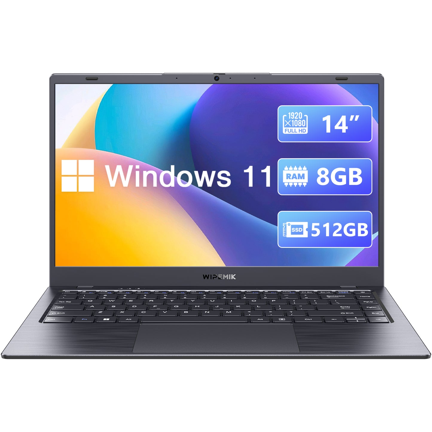 WIPEMIK 2024 Newest Laptop Computer, 8GB RAM Laptop 256GB SSD, Intel Celeron Processor Windows 11 Laptop, 14 Inch Full HD 1080P IPS School Laptop, Support 2.4G/5G WiFi, USB 3.0, Long Lasting Battery