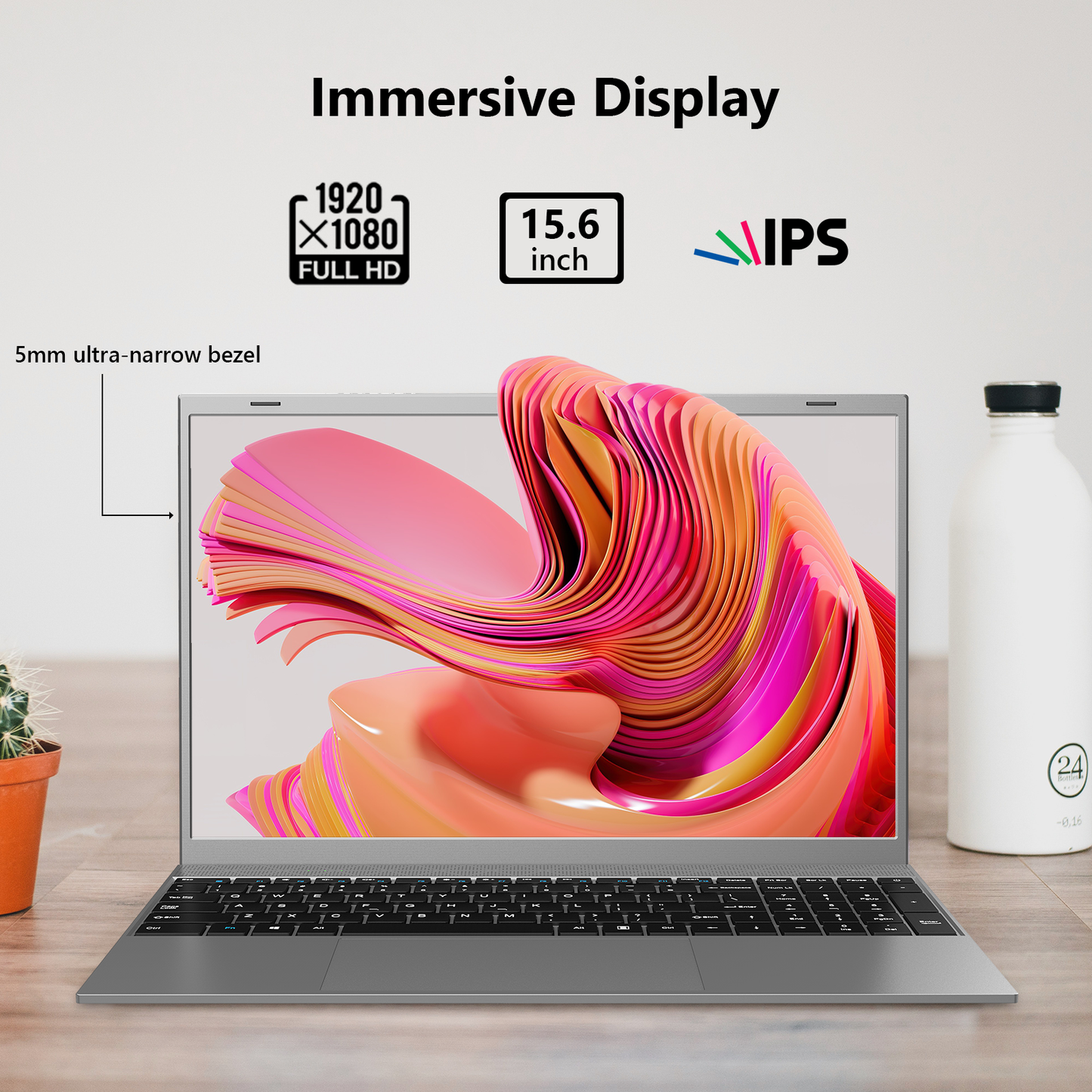 WIPEMIK Laptop Computer, 15.6 Inch 12GB RAM 256GB SSD Intel Quad-Core N4120 Windows 11 Laptop, 1080P Full HD IPS Display, 2.4/5G WiFi, Bluetooth 4.2, USB 3.0, Webcam, Expandable Up to 1TB