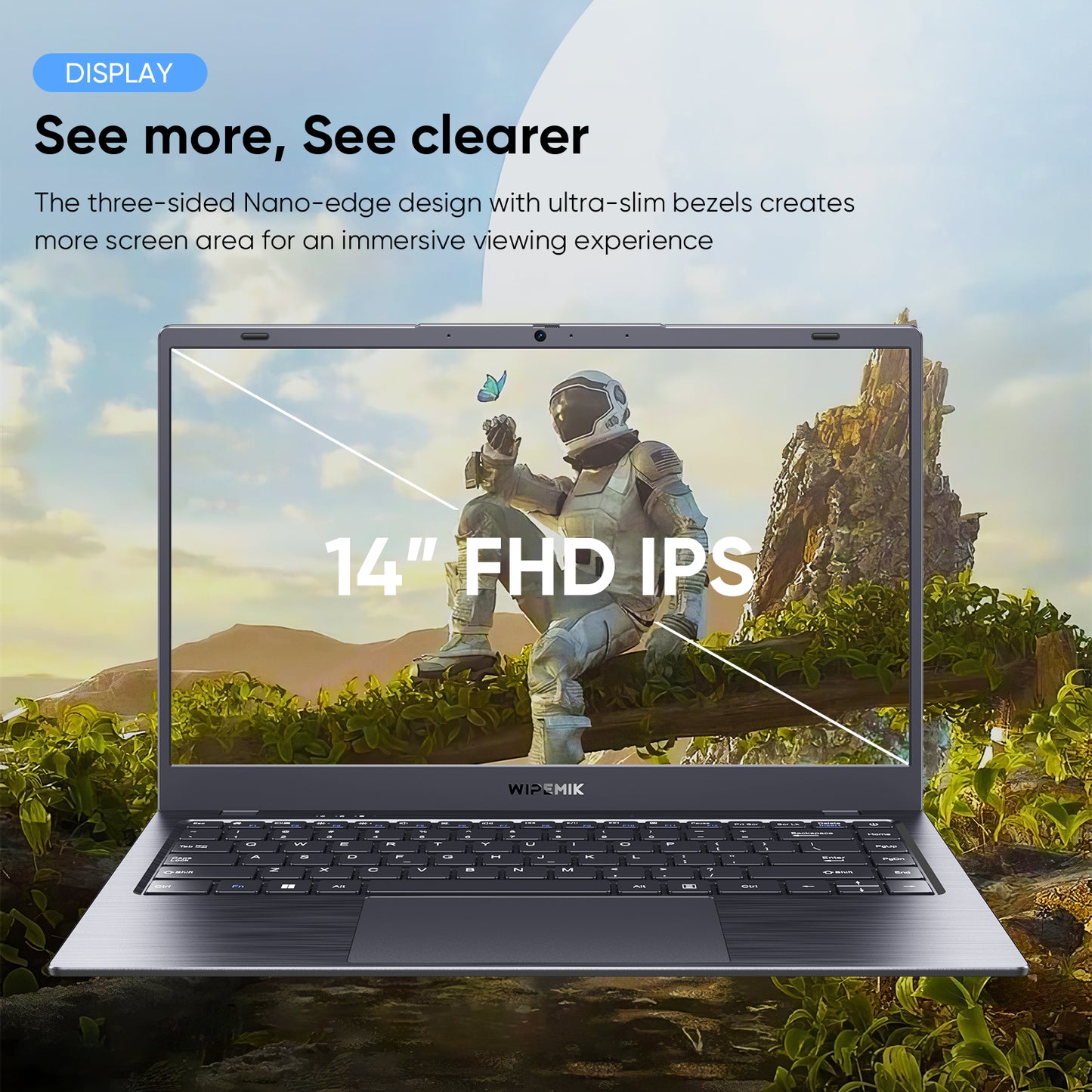 WIPEMIK 2024 Newest Laptop Computer, 8GB RAM Laptop 256GB SSD, Intel Celeron Processor Windows 11 Laptop, 14 Inch Full HD 1080P IPS School Laptop, Support 2.4G/5G WiFi, USB 3.0, Long Lasting Battery