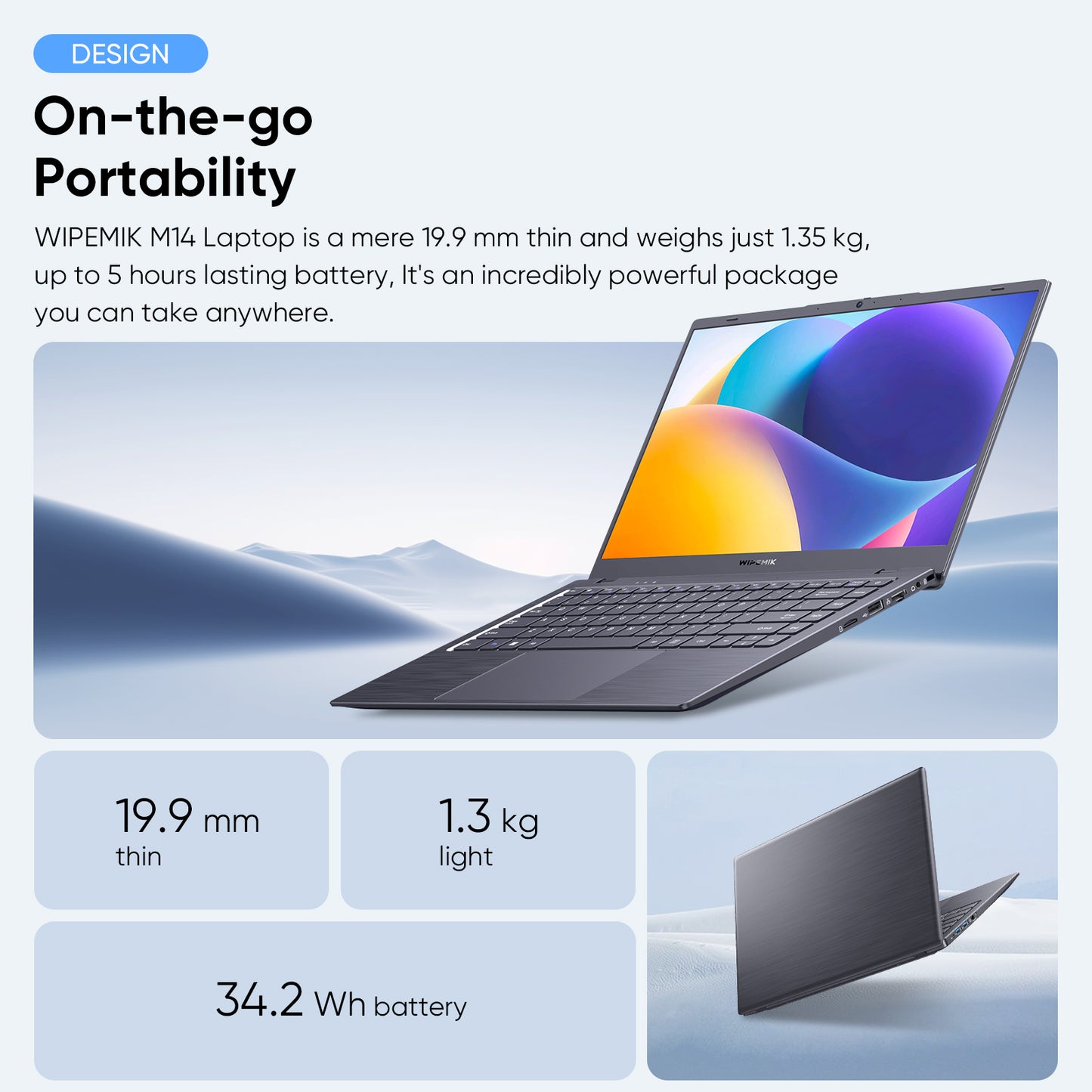 WIPEMIK 2024 Newest Laptop Computer, 8GB RAM Laptop 256GB SSD, Intel Celeron Processor Windows 11 Laptop, 14 Inch Full HD 1080P IPS School Laptop, Support 2.4G/5G WiFi, USB 3.0, Long Lasting Battery
