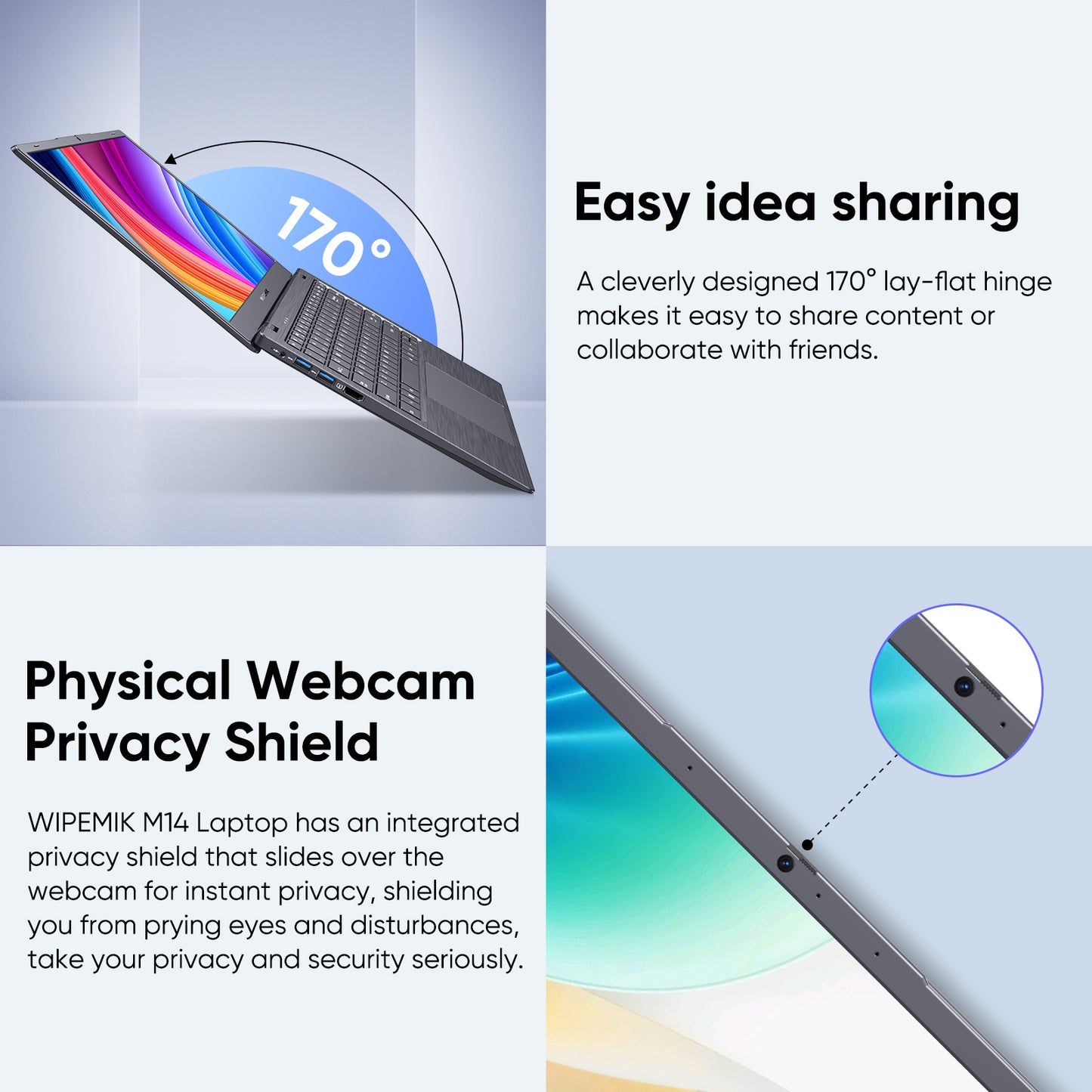 WIPEMIK 2024 Newest Laptop Computer, 8GB RAM Laptop 256GB SSD, Intel Celeron Processor Windows 11 Laptop, 14 Inch Full HD 1080P IPS School Laptop, Support 2.4G/5G WiFi, USB 3.0, Long Lasting Battery
