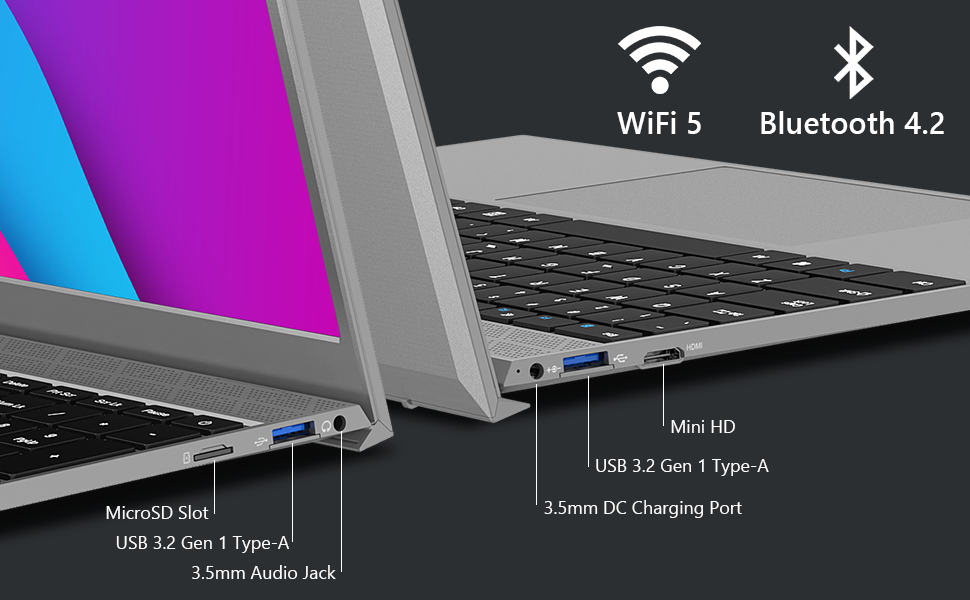 WIPEMIK Laptop Computer, 15.6 Inch 12GB RAM 256GB SSD Intel Quad-Core N4120 Windows 11 Laptop, 1080P Full HD IPS Display, 2.4/5G WiFi, Bluetooth 4.2, USB 3.0, Webcam, Expandable Up to 1TB